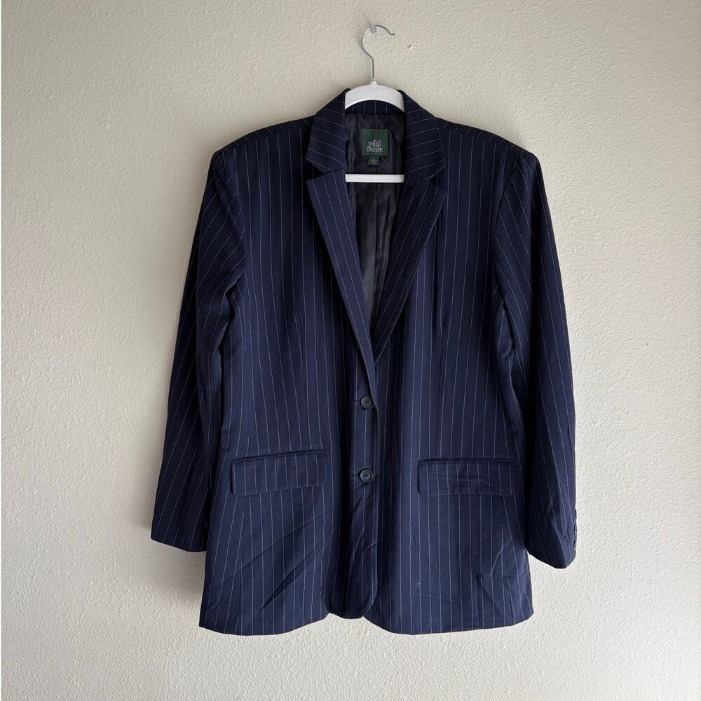 Wild Fable Navy Pinstripe Blazer Oversized work office minimalist suit tailored